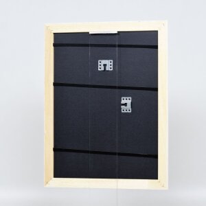 Cornice barocca effetto legno Profilo 37 bianco 70x70 cm Vetro museo