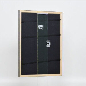 Telaio effetto legno profilo 2070 vetro museo 70x70 cm argento