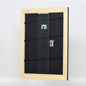 Struttura in legno massiccio effetto Profilo 30 nero 9x13 cm vetro trasparente