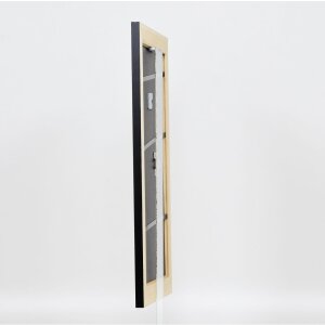 Effetto cornice in legno massiccio profilo 30 nero 9x13 cm vetro museale