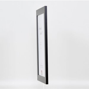 Effetto cornice in legno massiccio profilo 30 nero 9x13 cm vetro museale