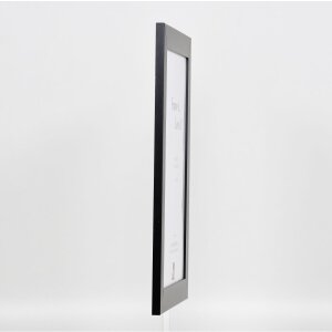 Effetto cornice in legno massiccio profilo 30 nero 9x13 cm vetro museale