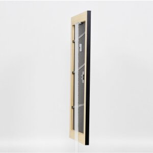 Effetto cornice in legno massiccio profilo 30 nero 9x13 cm vetro museale