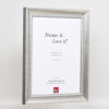 Effetto cornice in legno massiccio profilo 28 argento 9x13 cm vetro museale