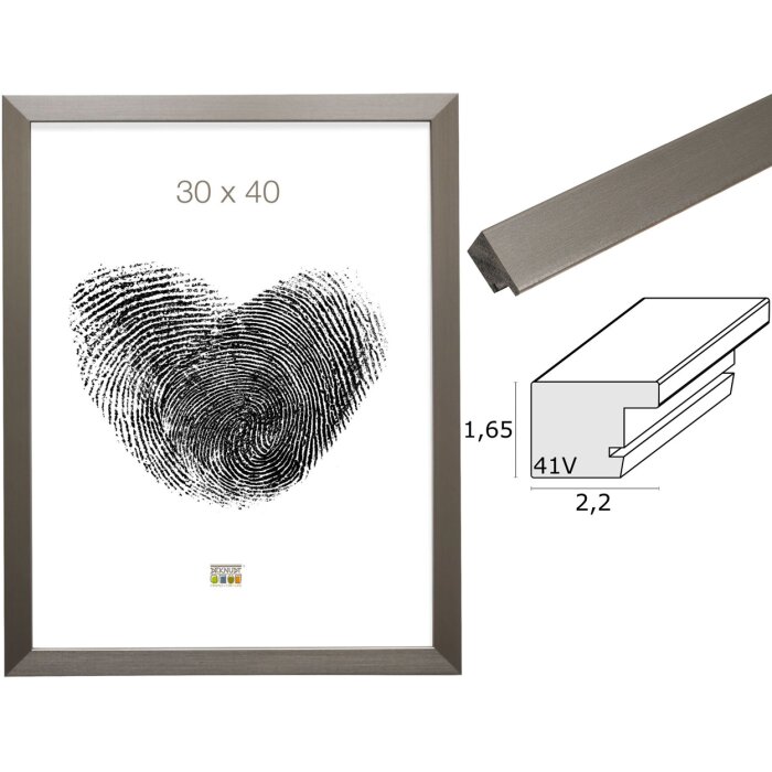 Cornice in plastica S41VD1 argento Vetro antiriflesso