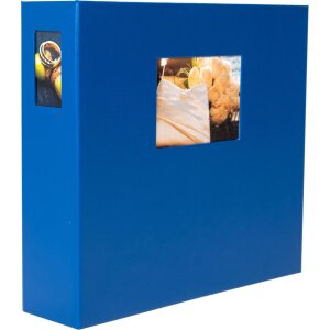 HNFD Album fotografico LONA 34,5x33 cm blu 1000 foto 10x15 cm 168 pagine bianche