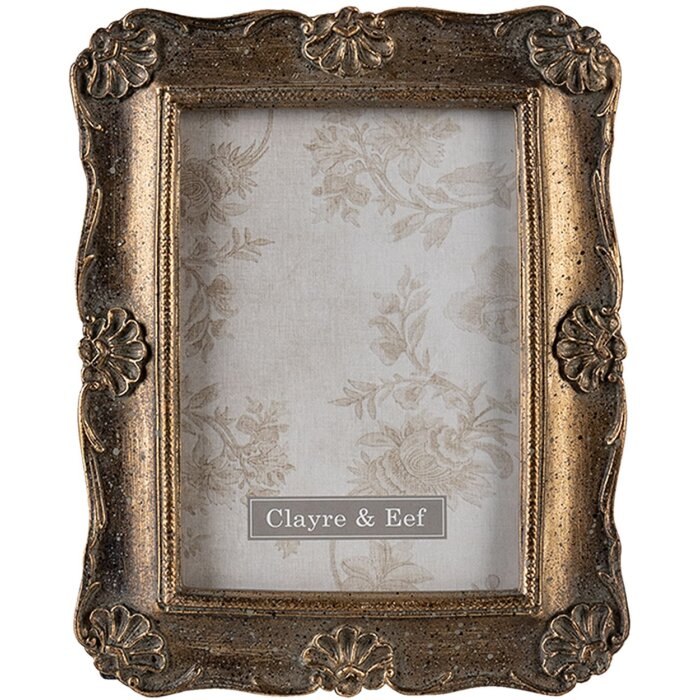 Clayre & Eef 2F0827 Cornice 10x15 cm in plastica color oro rettangolare
