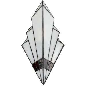 Lampada da parete Tiffany bianca 23x13x43 cm E27-max...