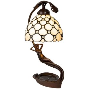 Lampada da tavolo Tiffany crema 28x20x41 cm E14-max 1x25W 5LL-6097