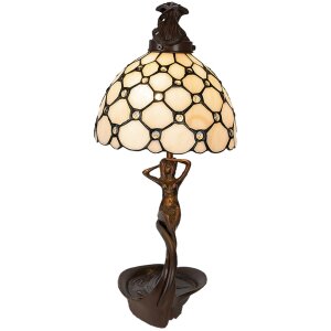 Lampada da tavolo Tiffany crema 28x20x41 cm E14-max 1x25W 5LL-6097