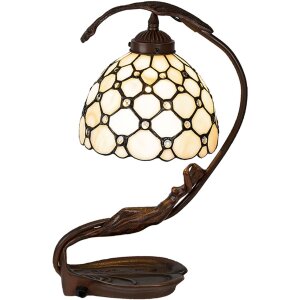 Lampada da tavolo Tiffany crema 28x20x41 cm E14-max 1x25W 5LL-6097