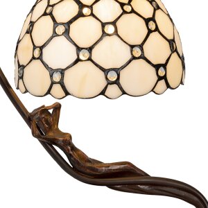 Lampada da tavolo Tiffany crema 28x20x41 cm E14-max 1x25W 5LL-6097