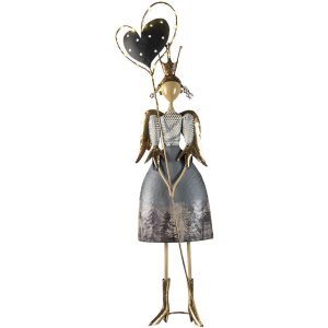 Decorazione ragazza argento 25x13x87 cm 5Y0945