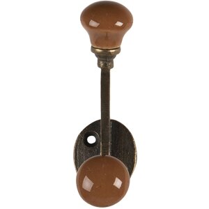 Gancio a muro marrone 5x3x9 cm 64782CH