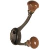 Gancio a muro marrone 5x3x9 cm 64782CH