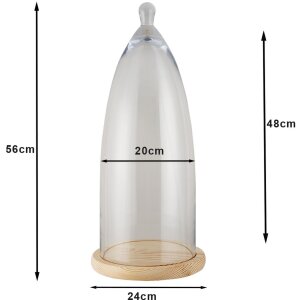 Vaso a campana in vetro trasparente Ø 24x56 cm...