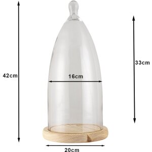Campana di vetro trasparente Ø 19x41 cm 6GL3006