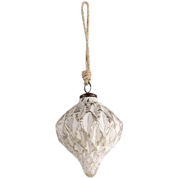 Palla per albero di Natale bianca Ø 12x15 cm 6GL3155