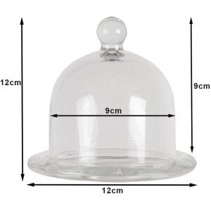 Clayre & Eef 6GL3420 Campana di vetro Ø 12x12 cm