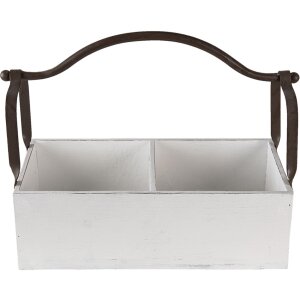 Clayre & Eef 6H1914W Contenitore 41x19x29 cm Legno Bianco Metallo