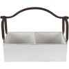 Clayre & Eef 6H1914W Contenitore 41x19x29 cm Legno Bianco Metallo