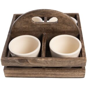 Portavaso marrone 23x23x14 cm 6H1985