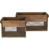 Scatola di legno marrone 32x19x16 - 23x16x15 cm 6H1996