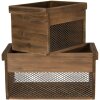 Scatola di legno marrone 32x19x16 - 23x16x15 cm 6H1996