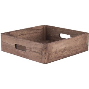 Vassoio decorativo (set di 3) marrone 24x24x6 - 20x20x6 - 16x16x6 cm 6H2006