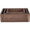 Vassoio decorativo (set di 3) marrone 24x24x6 - 20x20x6 - 16x16x6 cm 6H2006