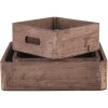 Vassoio decorativo (set di 3) marrone 24x24x6 - 20x20x6 - 16x16x6 cm 6H2006