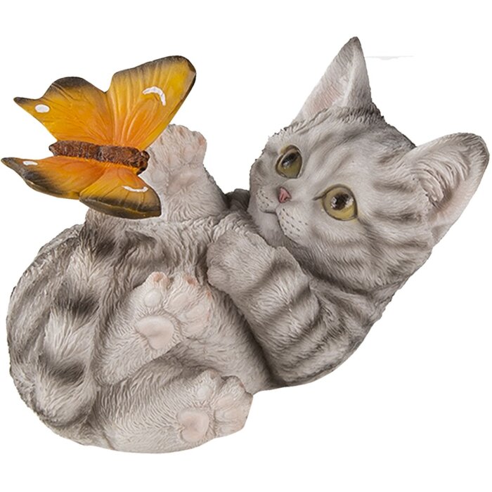 Decorazione gatto grigio 14x8x11 cm 6PR3356