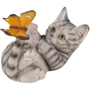 Decorazione gatto grigio 14x8x11 cm 6PR3356