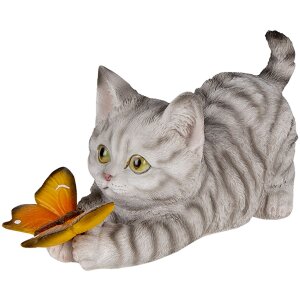 Decorazione gatto grigio 19x8x10 cm 6PR3357