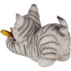 Decorazione gatto grigio 19x8x10 cm 6PR3357