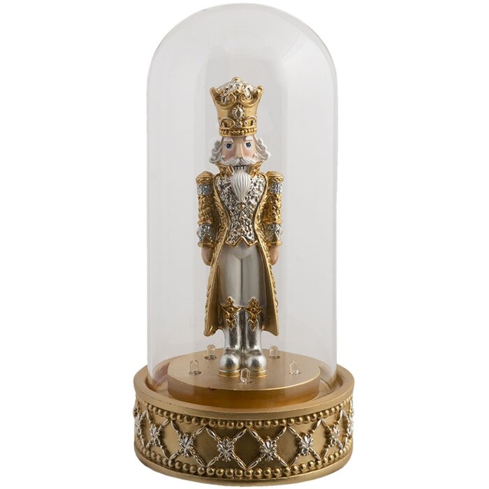 Campana di vetro con schiaccianoci oro Ø 12x24 cm LED 6PR3416