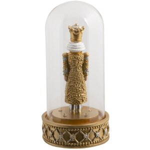Campana di vetro con schiaccianoci oro Ø 12x24 cm LED 6PR3416