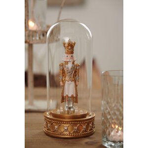 Campana di vetro con schiaccianoci oro Ø 12x24 cm LED 6PR3416