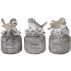 Decorazione uccello LED grigio 7x6x10 cm 6PR3468