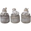 Decorazione uccello LED grigio 7x6x10 cm 6PR3468