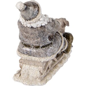 Decorazione Babbo Natale su slitta grigia 24x8x16 cm 6PR3472