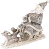 Decorazione Babbo Natale su slitta grigia 24x8x16 cm 6PR3472