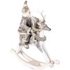 Decorazione Babbo Natale su cavallo a dondolo grigio 20x7x22 cm 6PR3475