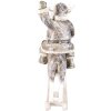 Decorazione Babbo Natale su cavallo a dondolo grigio 20x7x22 cm 6PR3475