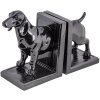 Clayre & Eef 6PR4623 Set di 2 fermalibri cane 25x9x15 cm Plastica nera