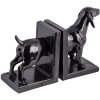 Clayre & Eef 6PR4623 Set di 2 fermalibri cane 25x9x15 cm Plastica nera