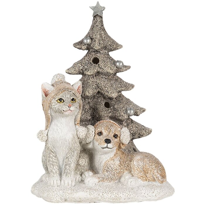 Decorazione Cane e Gatto multicolore 11x9x15 cm LED 6PR4628