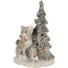 Decorazione Gatto sullalbero di Natale grigio 12x9x16 cm LED 6PR4629