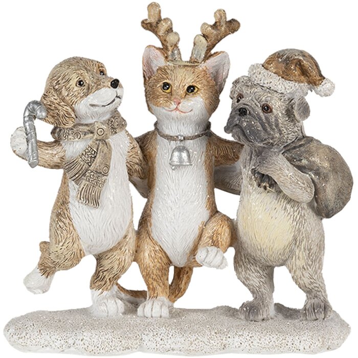 Decorazione Cani e gatti multicolore 13x5x12 cm 6PR4633