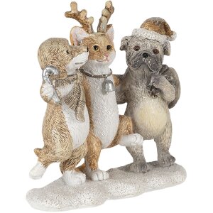 Decorazione Cani e gatti multicolore 13x5x12 cm 6PR4633